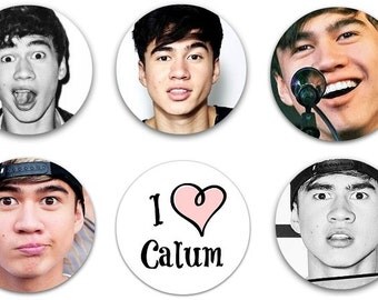 Set of 6 Calum Hood 1.25" Pinback Buttons or Flat Backs or Magnets 5SOS 5 Seconds Of Summer