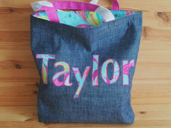 Personalized Tote Bag Kids Bag Baby Tote by SewLittleMeTime