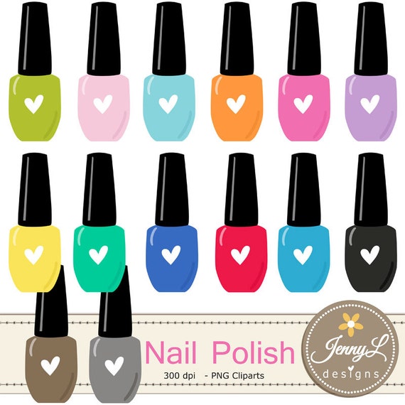 Nail Polish Clipart for Planners Digital Scrapbooking