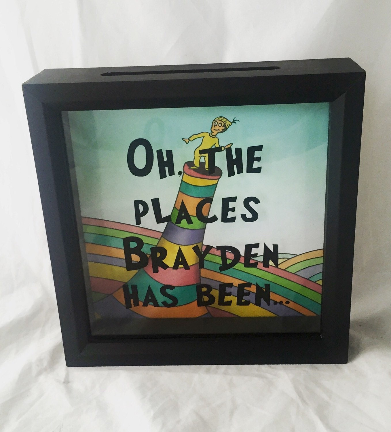 Ticket Stub Holder Shadow Box Personalized 8x8