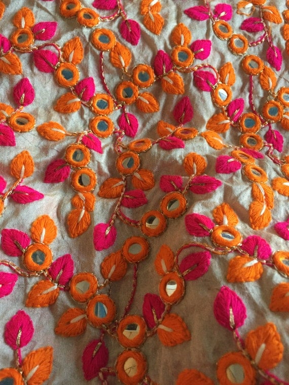 1 yard Kutch embroidery Navratri Fabric indian embroidered