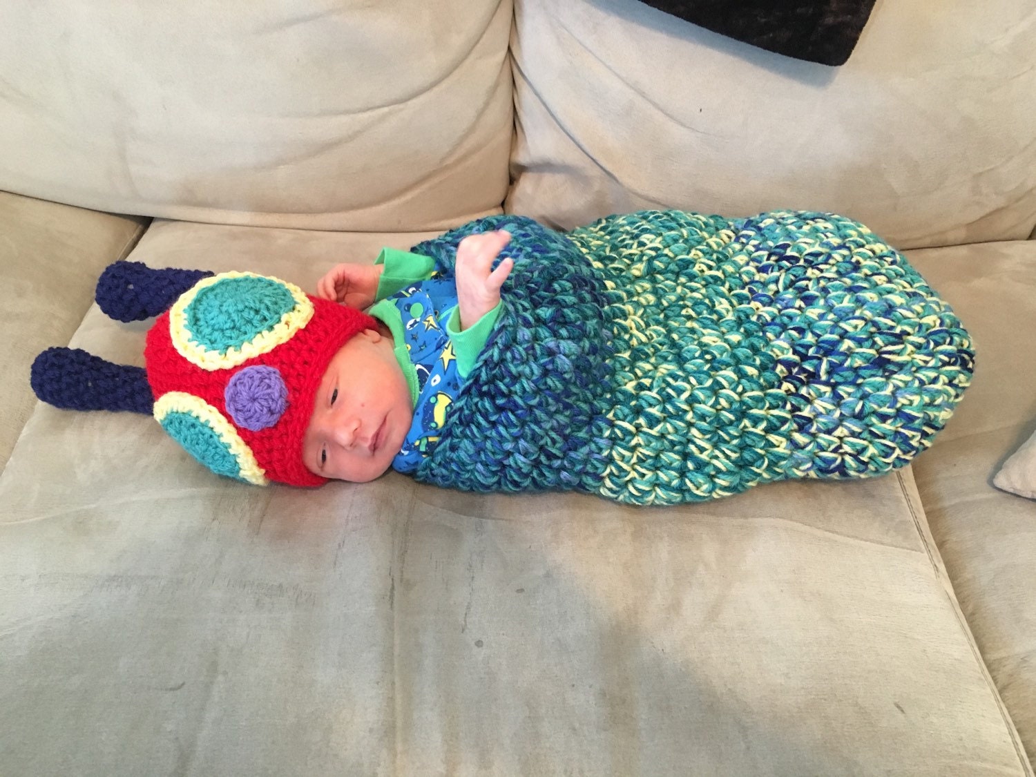 Very Hungry Caterpillar Cocoon by KCsCrochet on Etsy