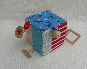 Soft Baby Block, Baby Interactive Toy, Fabric Activity Cube, Cotton Play Cube, Sensory Touch, Soft Toy