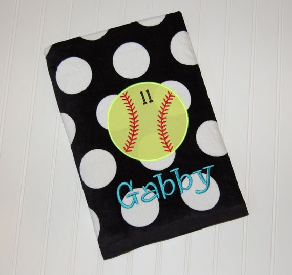 Personalized Beach Towel Softball Beach Towel