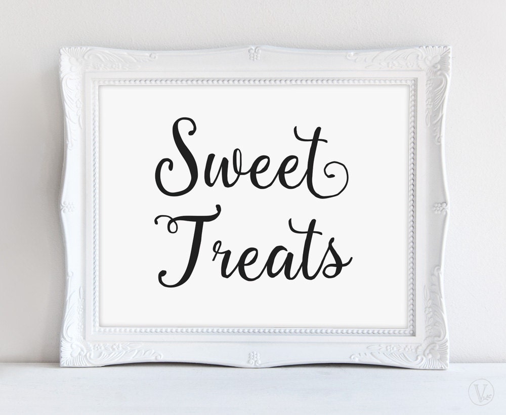 Printable Wedding Sweet Treats Sign Printable Wedding Signs