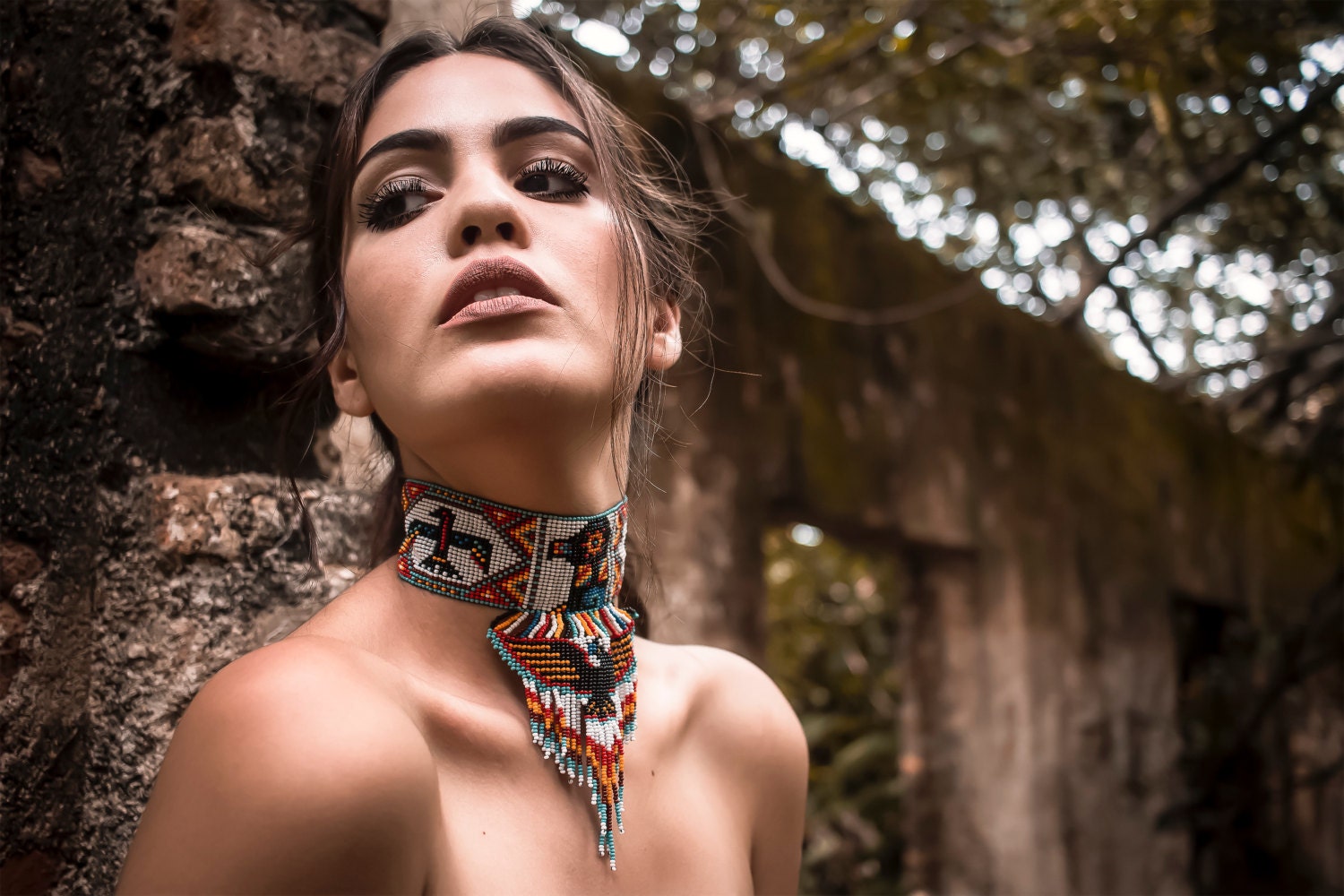 Eagle Choker Huichol Eagle Necklace Native American Beaded