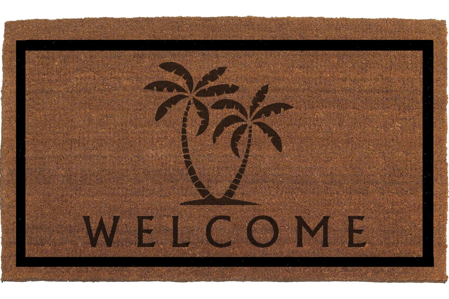 Palm Trees Door Mat Coir Doormat Rug by FranklinandFigg
