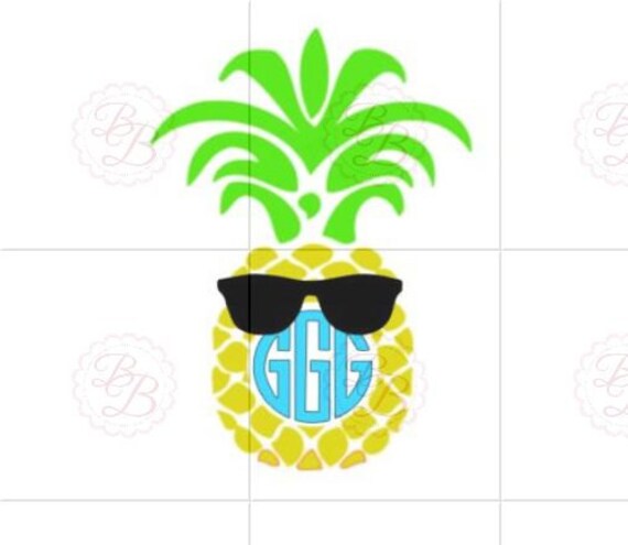 Download Monogram Pineapple SVG with Sunglasses SVG and JPEG