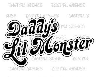 Harley Quinn Daddy's lil monster Digital Iron on transfer image clip art INSTANT DOWNLOAD DIY for Shirt
