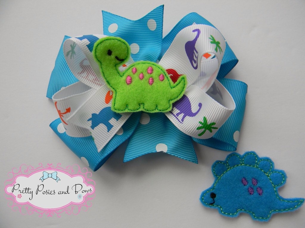 dinosaur hair bow