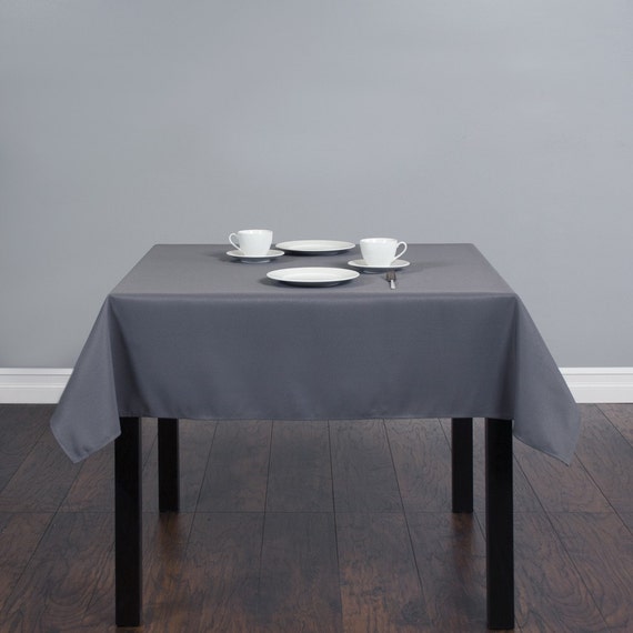 54 inch Square Charcoal Gray Tablecloth Polyester by GOLinen
