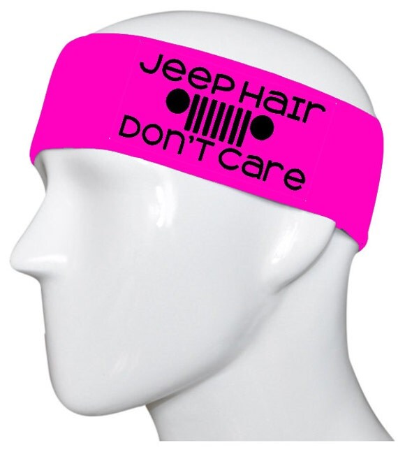 Hot Pink Headband with Black writing Jeep Hair Don't Care
