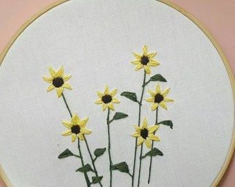 Sunflower embroidery | Etsy