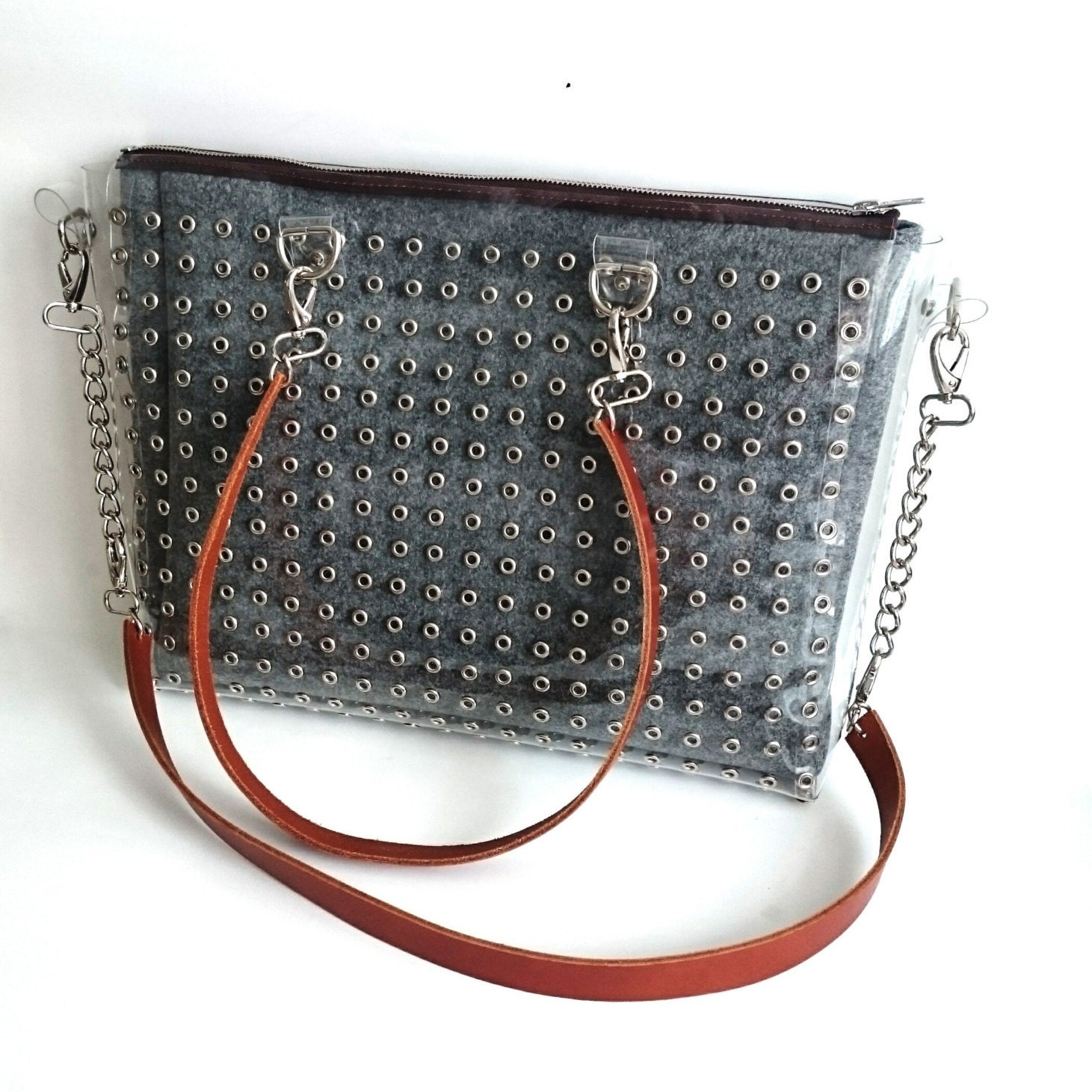 Laptop bag crossbody laptop bag clear shopper bag by YPSILONBAGS