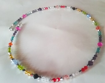 Beautiful rainbow crystal wire choker necklace.