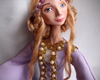 SALE! Ariane, middle ages lady, ooak art doll, clay doll, interior art doll, collcetible middle age lade doll, princess art doll, home decor
