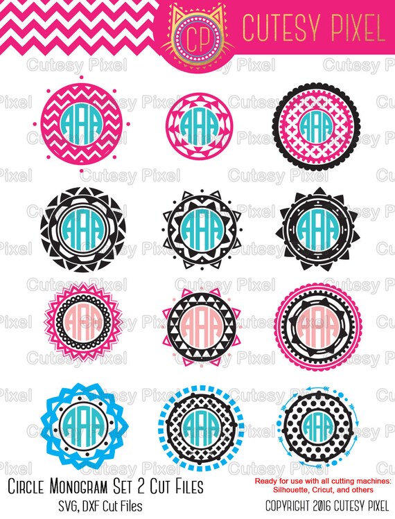 Download Circle Monogram Frames Svg cutting file SVG DXF Cricut