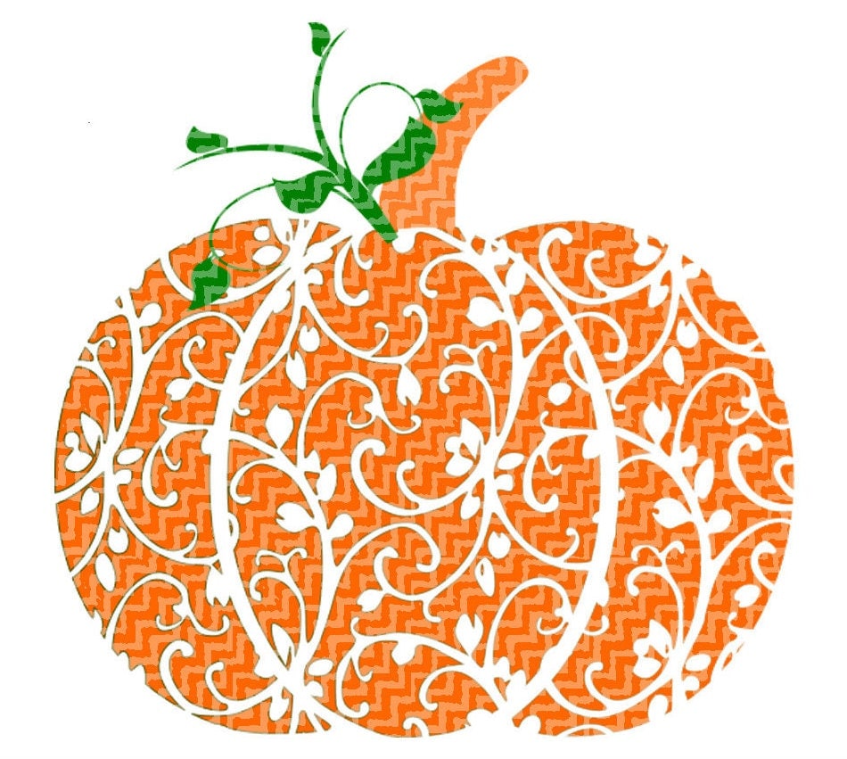 Download Fall Pumpkin SVG, DXF, EPS cutting files. Floral pattern ...