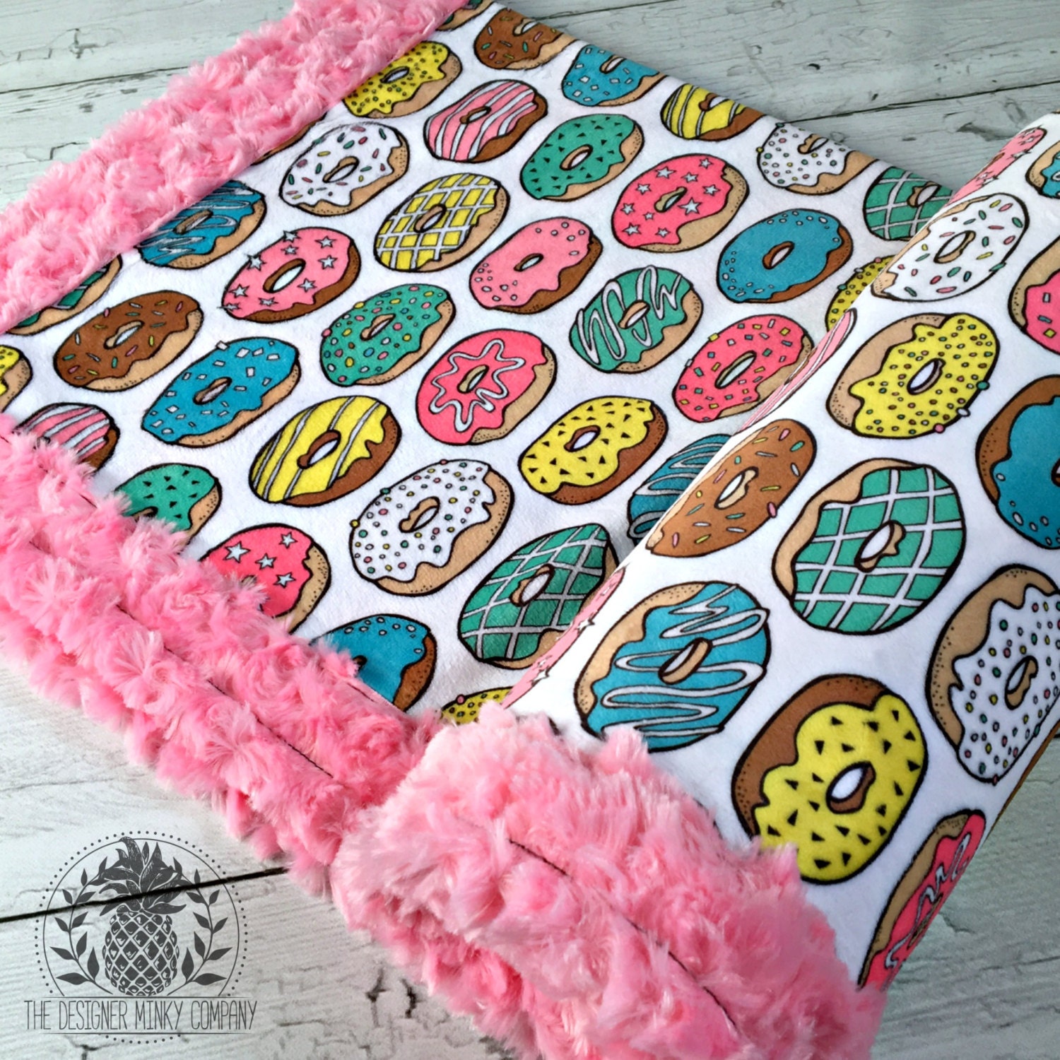 Donut Minky Blanket Designer Minky Pink