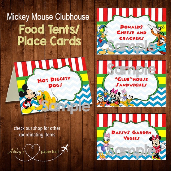 MICKEY MOUSE CLUBHOUSE Food Tents and/or by AshleysPaperTrail