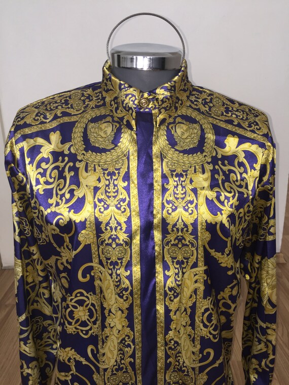 Versace inspired silk shirt barocco silk by SilkBarrocoCouture