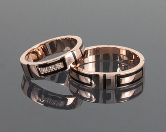 wedding ring set his and her fine wedding ring set rose gold band set - Wedding Rings Sets For His And Her wedding ring set his and her fine wedding ring set rose gold band set - Wedding Rings Sets For His And Her
