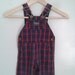 Vintage 1980's Babies' Oshkosh Red Navy Tartan Plaid Denim Overalls Sz 18 Mo Classic