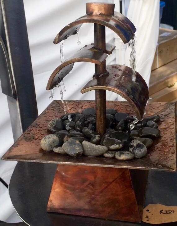 Tabletop Fountain Welded Art Metal Indoor or by InvictusSteelworks