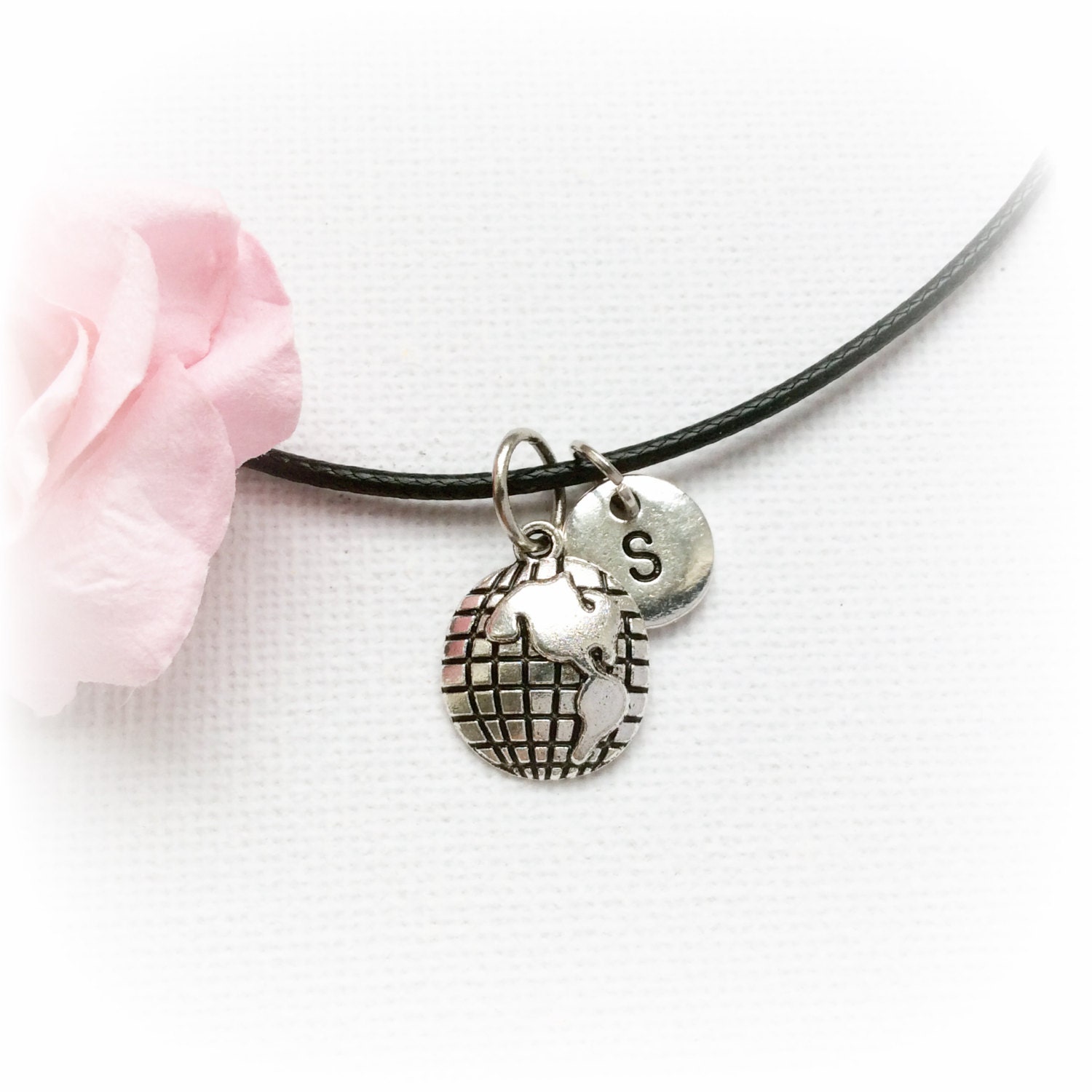 Earth Necklace earth Jewellery travelling Gift globe Charm