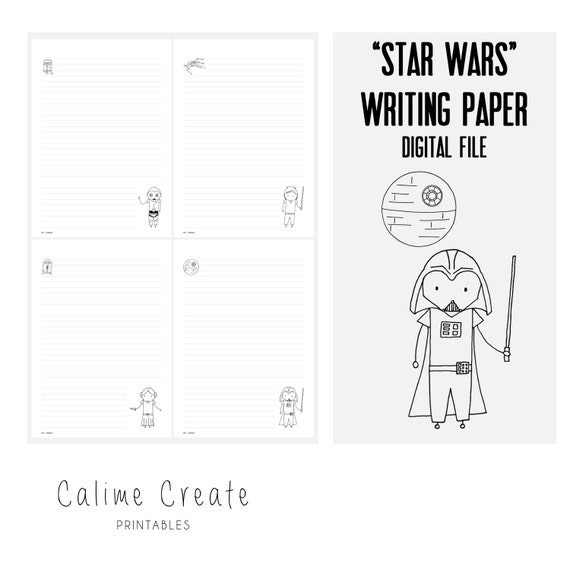 DIGITAL Star Wars Writing Paper Stationary Paper by CalimeCreate