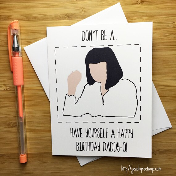 Pulp Fiction Mia Wallace Birthday Card Pulp by YeaOhGreetings