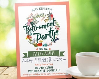 Rustic Country Retirement Party Invitation Personalized