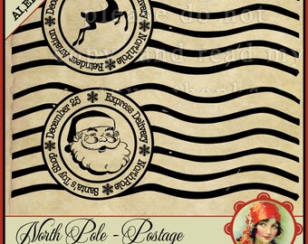 Santa Sack SVG, North Pole Postage SVG, Santa, Christmas SVG, Cutting File Svg, Svg Monograms, gift tag, ai,png, eps, png, dxf,