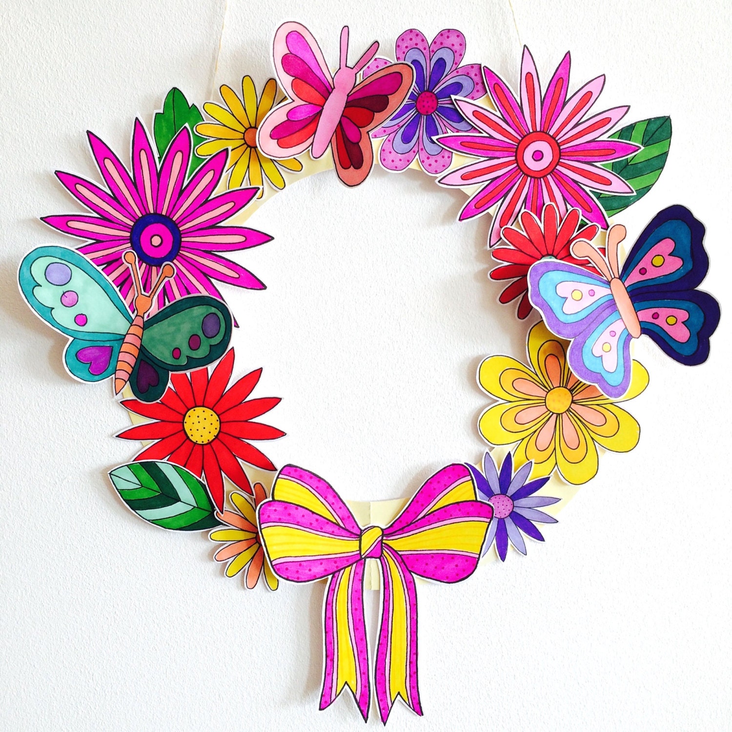 Wreath DIY Wreathsummer spring wreath kit Papercraft kids