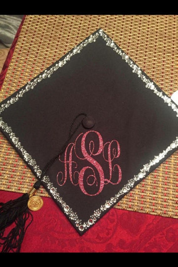 Items similar to DIY IRONON. Graduation Cap Monogram. Graduation cap