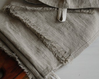 Rustic linen kitchen towels set 2, stonewashed linen dish towels, rustic linen tea towels, pure linen soft hand towels, eco linen towels