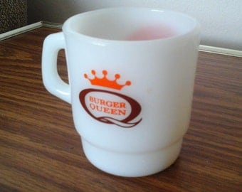 Burger Queen Cup, 70s Anchor Hocking Oven Proof Cup, Good Morning