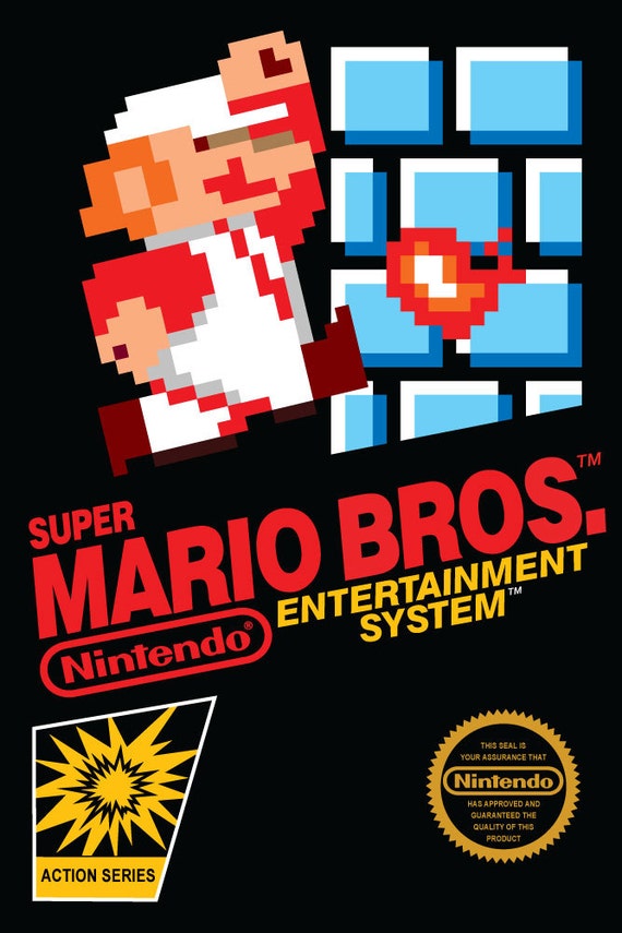 Retro 8bit Super Mario Bros Original Nintendo Nes By Thevintagefan