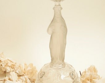 Antique/vintage candle holder sacred heart of Mary.