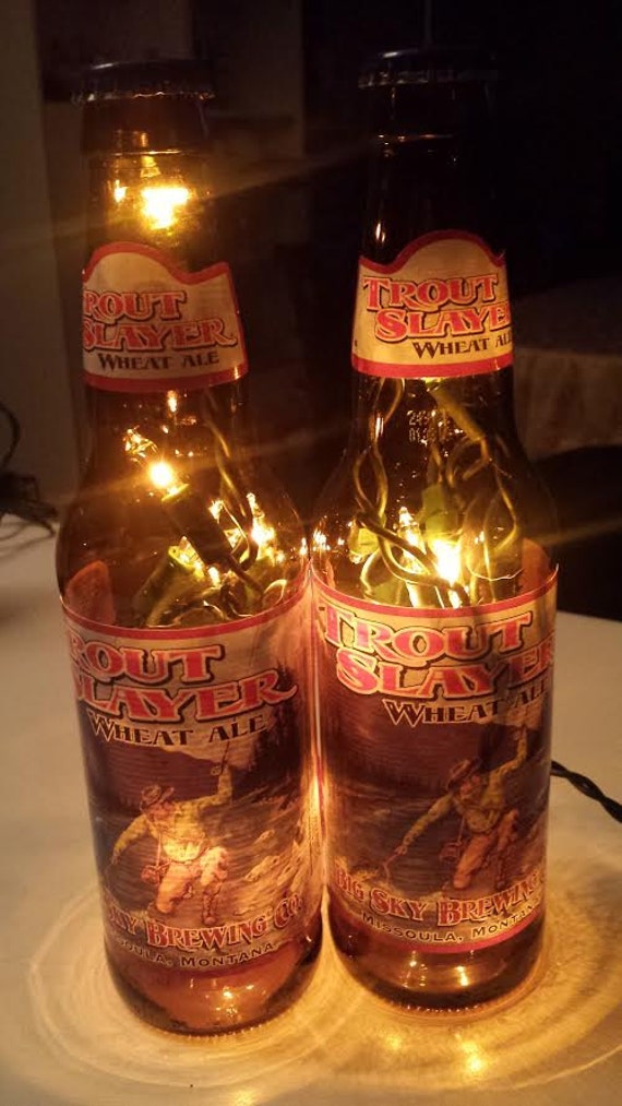 Trout Slayer Big Sky Brewing 2 Pack Beer Bottle by SonomaRepurpose