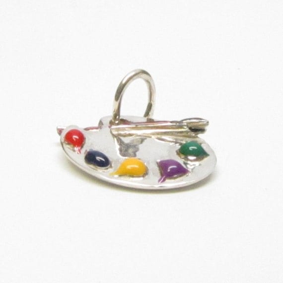 ARTIST PALETTE CHARM Sterling Silver Charms Art Gift