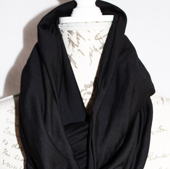 Black Infinity Scarf with Hidden Zipper by RubysDaughter1977