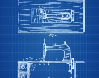 Sewing Machine Table Patent - Sewing Room Decor, Craft Room Decor, Tailor Decor, Vintage Sewing Machine, Sewing Machine Blueprint