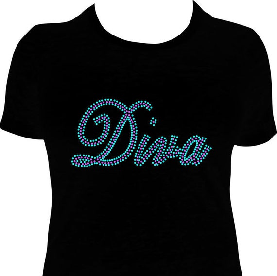 Items Similar To Diva Rhinestone T Shirt Diva T Shirt Goddess T Shirt