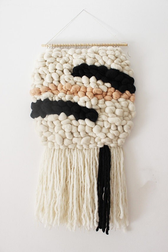 Woven merino wool wall hanging Wall tapestry by weavingmystory