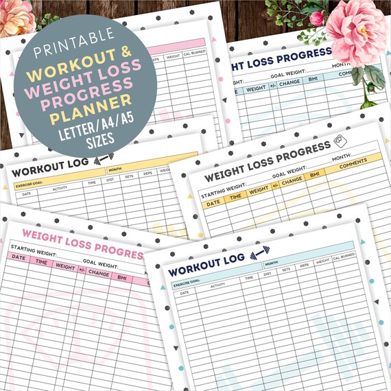 Weight loss progress Tracker Workout log Tracker by halfmental