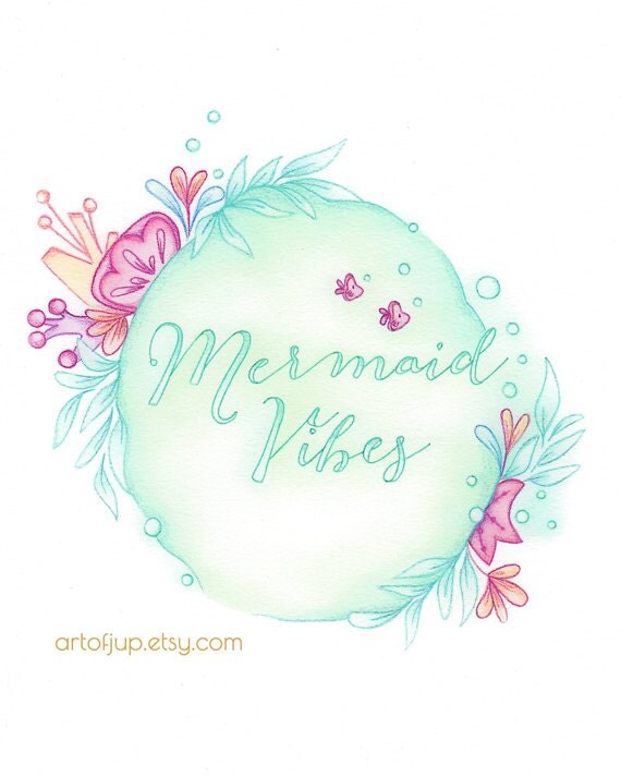 mermaid art quote art print quote mermaid decor
