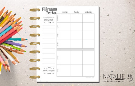 Happy Planner Printable Insert Happy Planner Fitness Insert