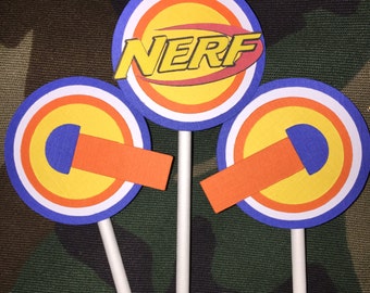 nerf cupcake topper etsy