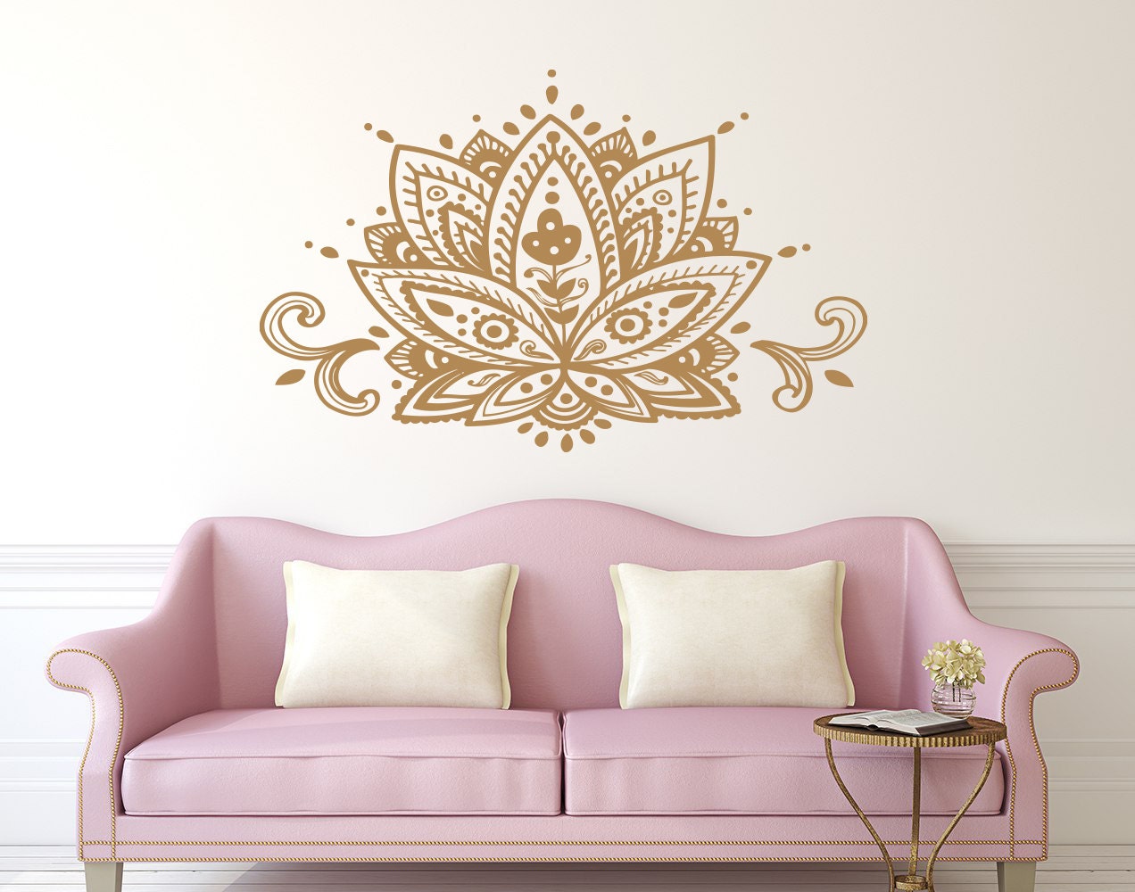Lotus Flower Wall Decal Mandala Vinyl Sticker Decals by WallxDecal